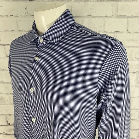 Mizzen+Main Shirt Men's XL Trim Fit Long Sleeve Button Up Blue SLIM - Picture 4 of 13
